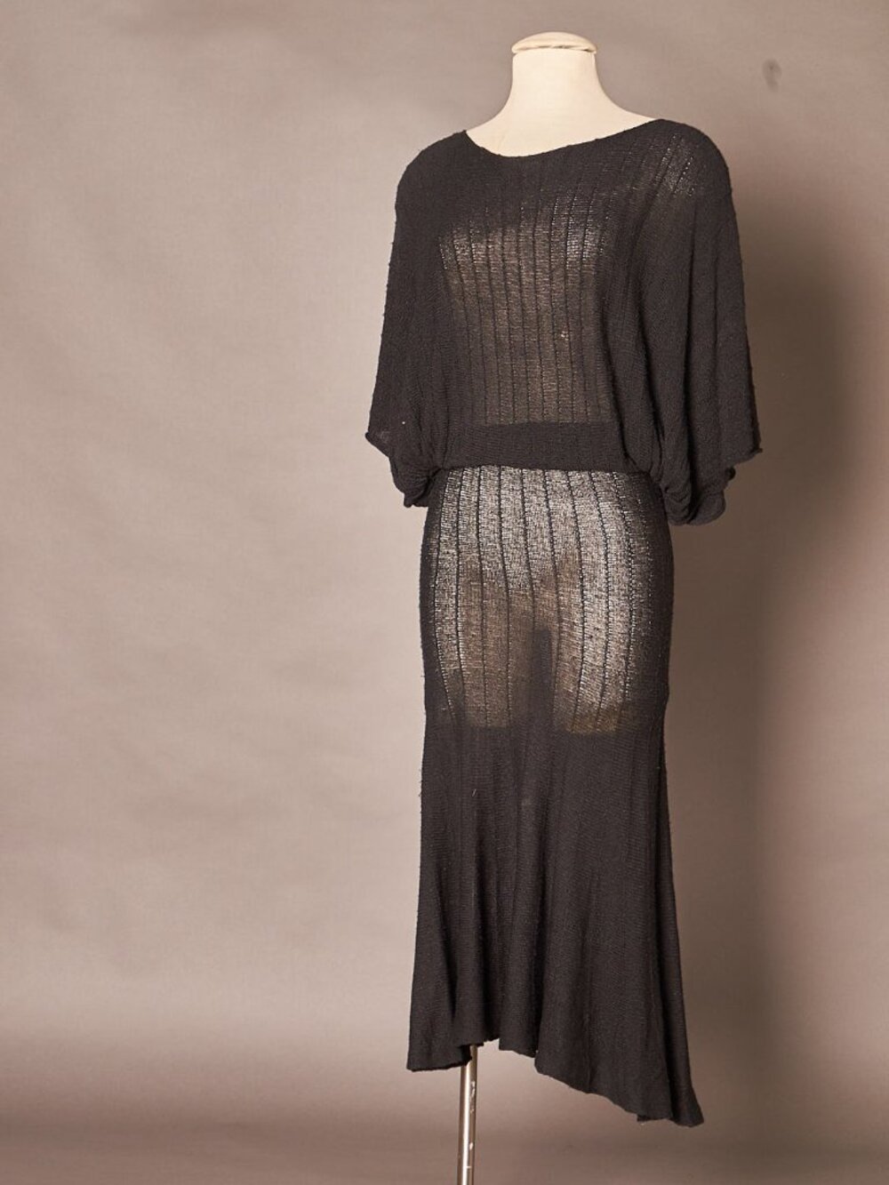 Y2K Black Knit Semi-sheer Secrets of Charm Black Maxi Dress
